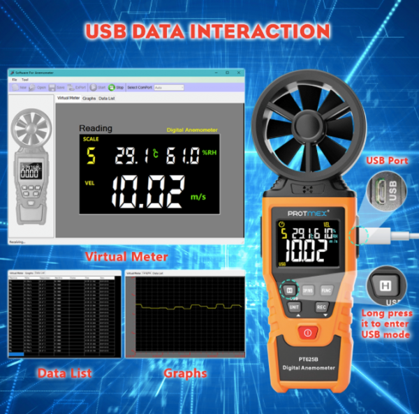 anemometer for airflow measurements